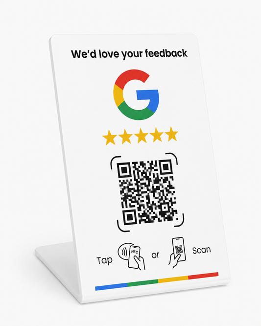 Tabliczka NFC Google – Feedback White