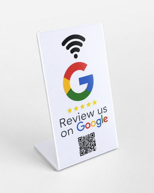Tabliczka NFC Google – Minimal White
